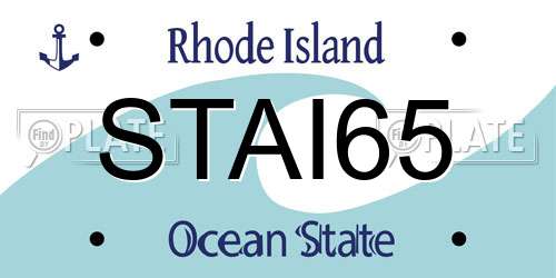 STAI65 Rhode Island License Plate