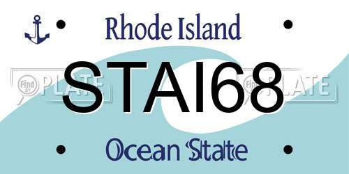 STAI68 Rhode Island License Plate