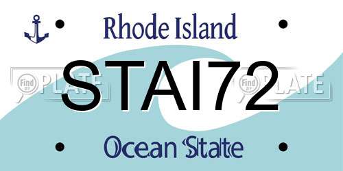 STAI72 Rhode Island License Plate