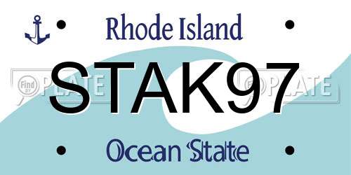 STAK97 Rhode Island License Plate