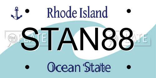 STAN88 Rhode Island License Plate