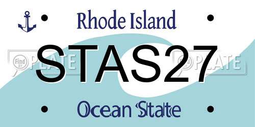 STAS27 Rhode Island License Plate