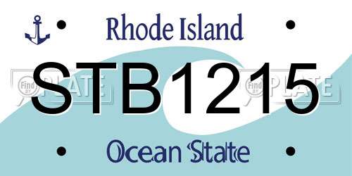STB1215 Rhode Island License Plate