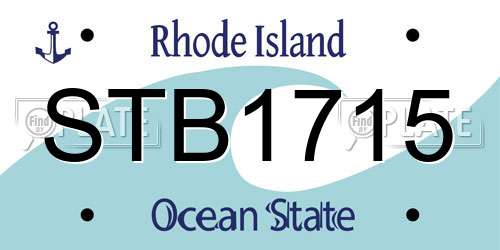 STB1715 Rhode Island License Plate