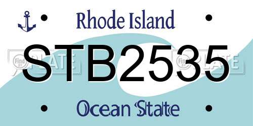 STB2535 Rhode Island License Plate