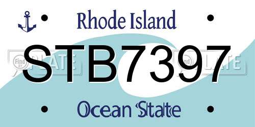 STB7397 Rhode Island License Plate
