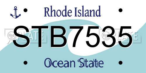 STB7535 Rhode Island License Plate