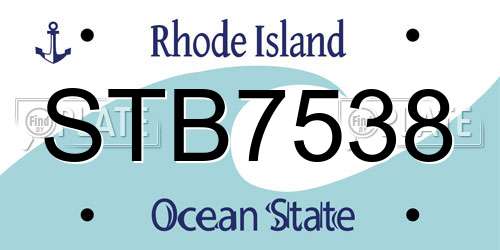 STB7538 Rhode Island License Plate