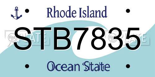 STB7835 Rhode Island License Plate
