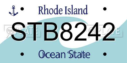 STB8242 Rhode Island License Plate