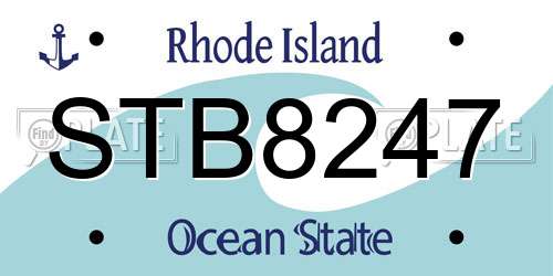 STB8247 Rhode Island License Plate