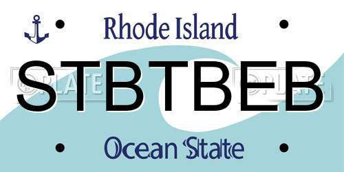 STBTBEB Rhode Island License Plate