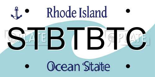 STBTBTC Rhode Island License Plate