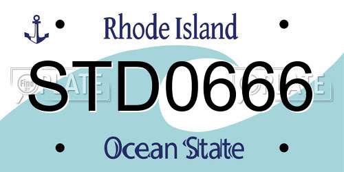 STD0666 Rhode Island License Plate
