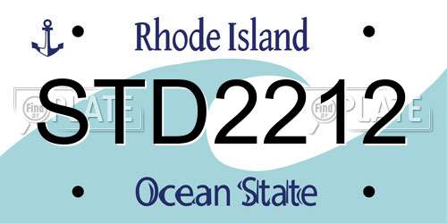 STD2212 Rhode Island License Plate
