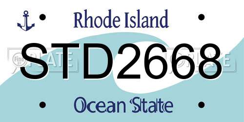 STD2668 Rhode Island License Plate