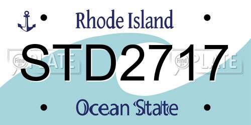 STD2717 Rhode Island License Plate