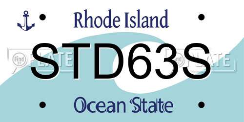 STD63S Rhode Island License Plate