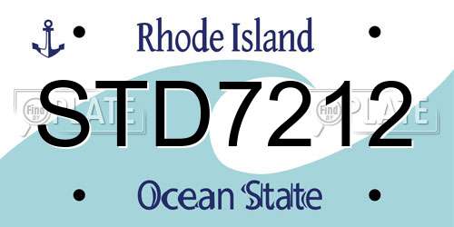 STD7212 Rhode Island License Plate