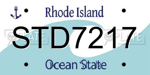 STD7217 Rhode Island License Plate