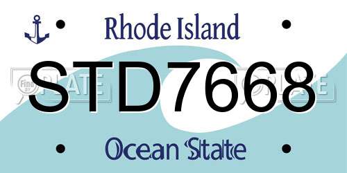 STD7668 Rhode Island License Plate