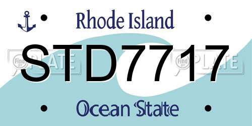 STD7717 Rhode Island License Plate