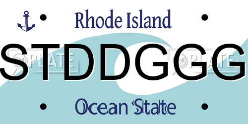 STDDGGG Rhode Island License Plate