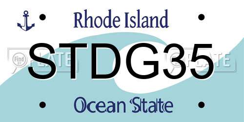 STDG35 Rhode Island License Plate