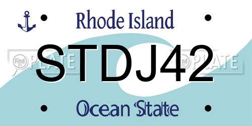 STDJ42 Rhode Island License Plate