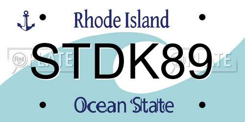STDK89 Rhode Island License Plate