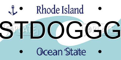 STDOGGG Rhode Island License Plate