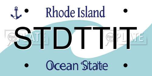 STDTTIT Rhode Island License Plate