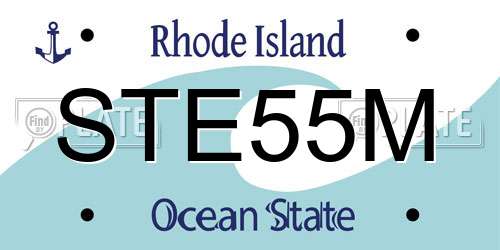 STE55M Rhode Island License Plate