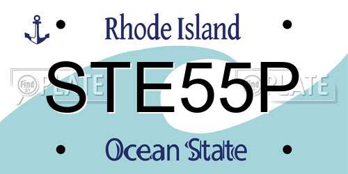 STE55P Rhode Island License Plate