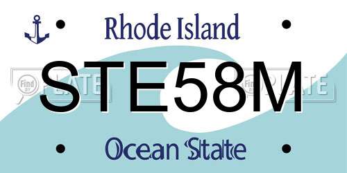 STE58M Rhode Island License Plate