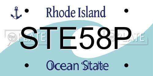 STE58P Rhode Island License Plate