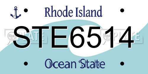 STE6514 Rhode Island License Plate