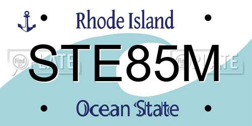 STE85M Rhode Island License Plate