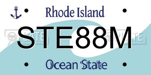 STE88M Rhode Island License Plate