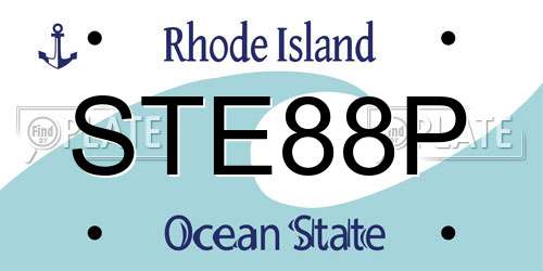 STE88P Rhode Island License Plate