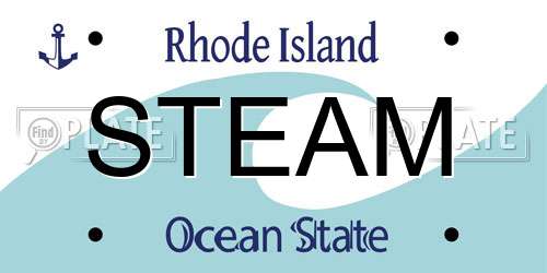 STEAM Rhode Island License Plate