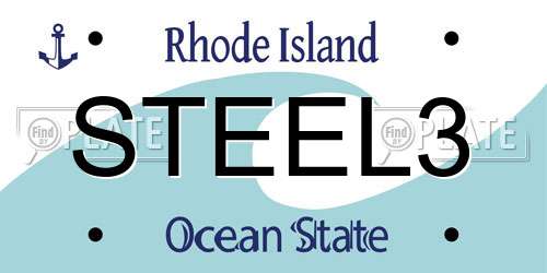 STEEL3 Rhode Island License Plate