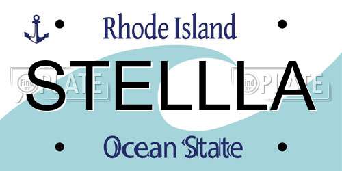 STELLLA Rhode Island License Plate