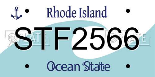 STF2566 Rhode Island License Plate
