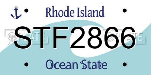 STF2866 Rhode Island License Plate