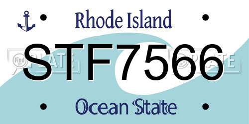 STF7566 Rhode Island License Plate