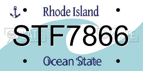 STF7866 Rhode Island License Plate