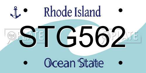 STG562 Rhode Island License Plate