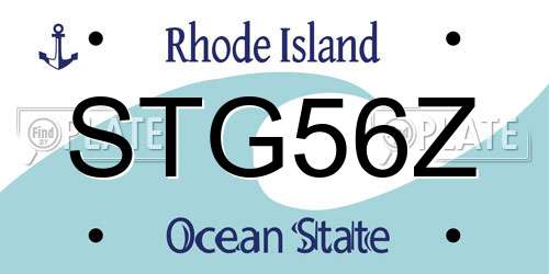 STG56Z Rhode Island License Plate