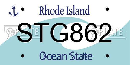 STG862 Rhode Island License Plate
